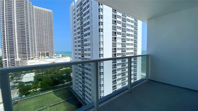 balcony with a water view