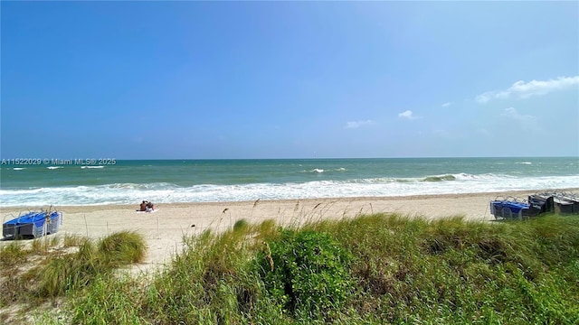 view of water feature featuring a view of the beach