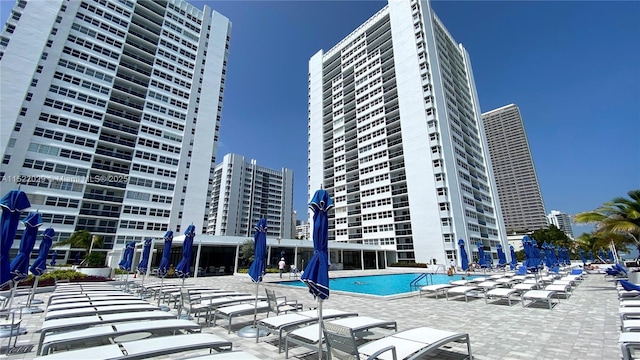 view of pool with a patio area