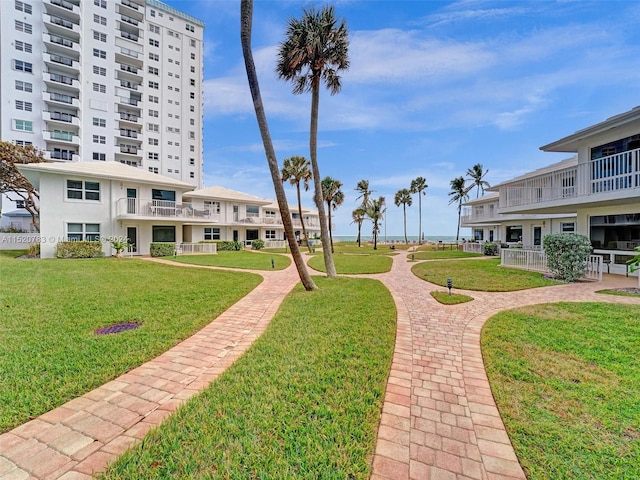 view of community with a lawn