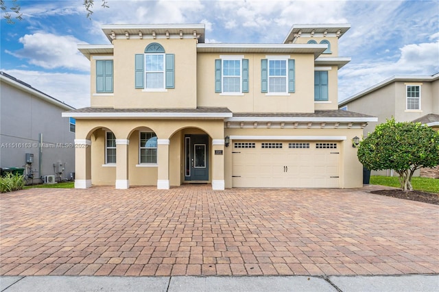 view of front of house with a garage