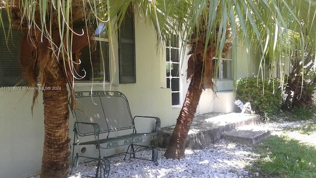 view of snow covered patio