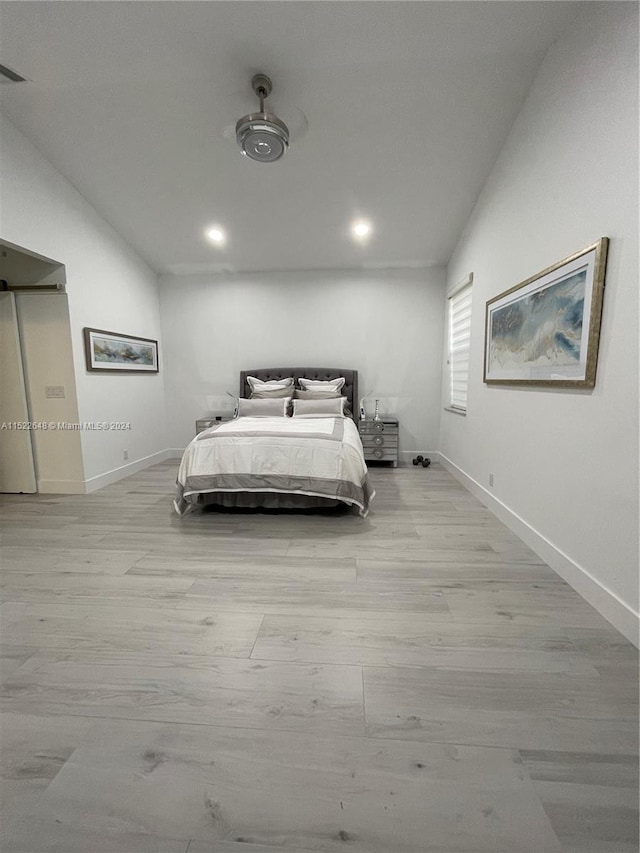 bedroom featuring light hardwood / wood-style flooring