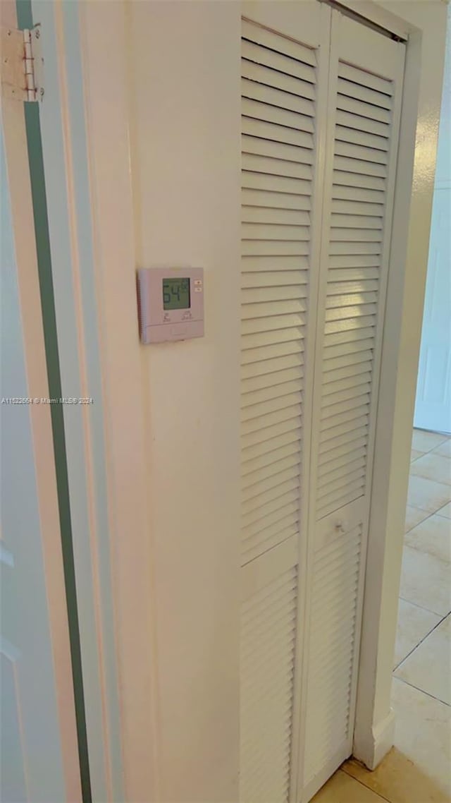 interior details with light tile flooring