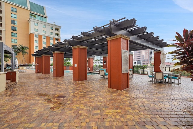 view of patio / terrace with a pergola