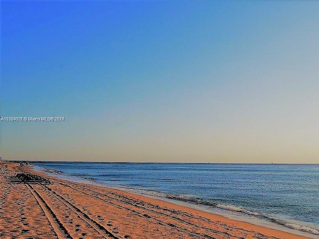 property view of water with a beach view