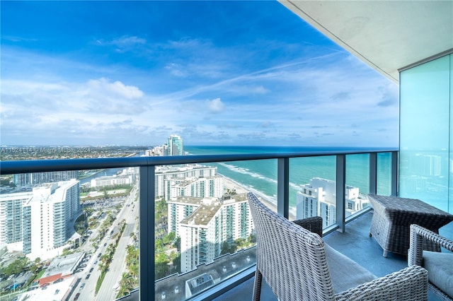 balcony with a water view