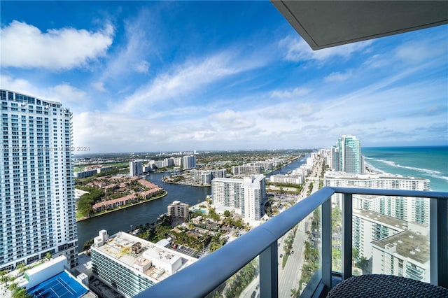 balcony with a water view