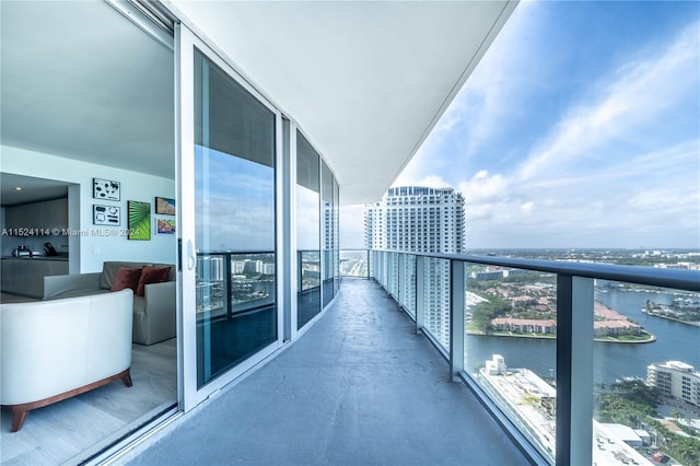 balcony with a water view