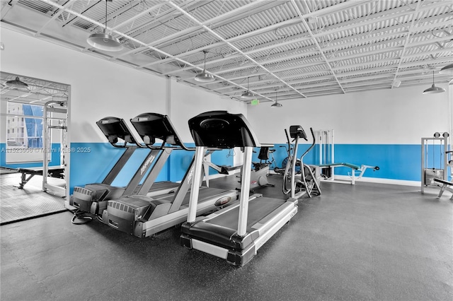 gym with baseboards