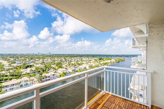 balcony with a water view