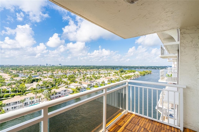 balcony with a water view