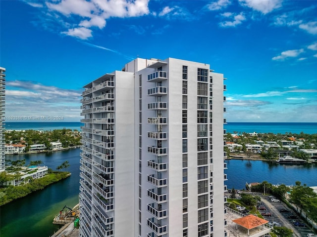 view of property with a water view