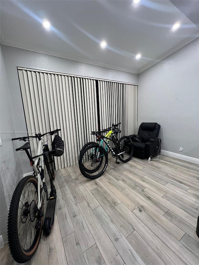 sitting room featuring light wood-type flooring