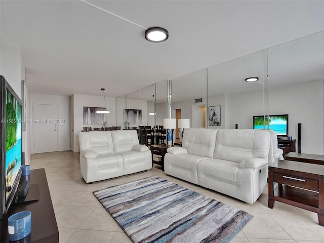 view of tiled living room