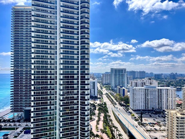 view of city featuring a water view