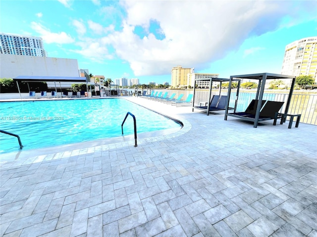 view of pool with a patio area