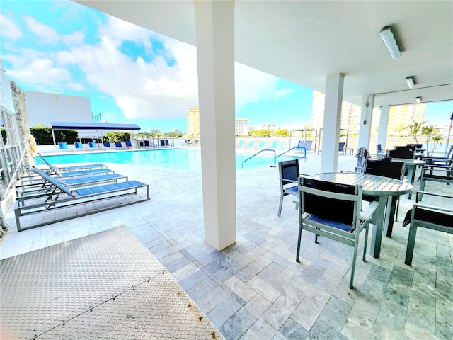 view of pool with a patio