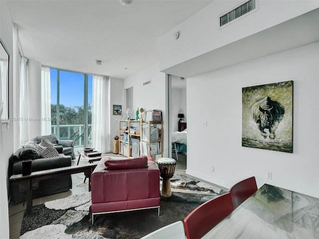 living room featuring hardwood / wood-style floors