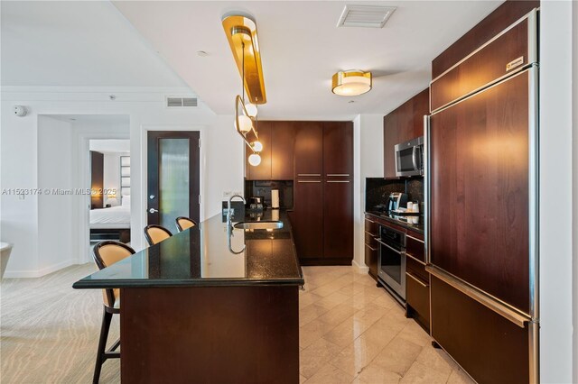 bedroom featuring light carpet, access to exterior, crown molding, and floor to ceiling windows