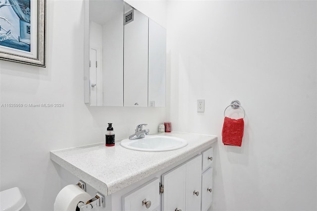 bathroom with toilet and vanity