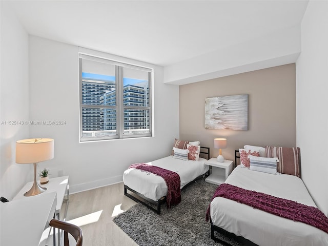 bedroom featuring light hardwood / wood-style flooring