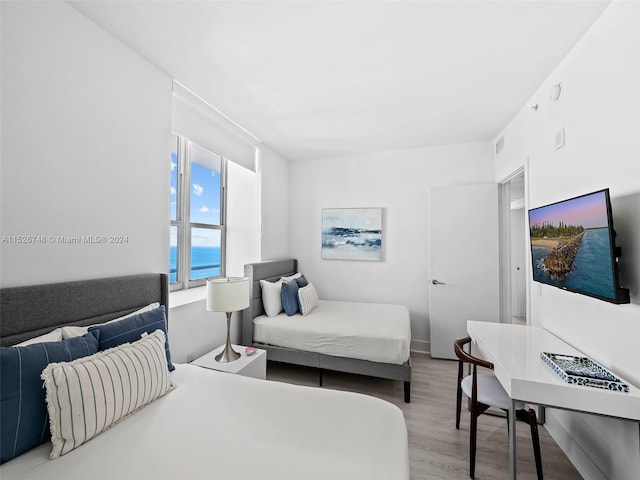 bedroom featuring light hardwood / wood-style floors