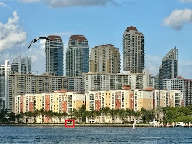 property's view of city with a water view