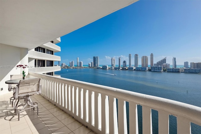 balcony with a water view