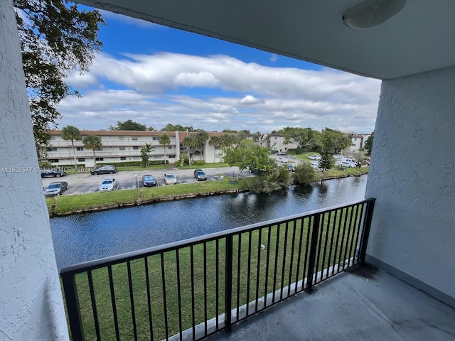 balcony with a water view