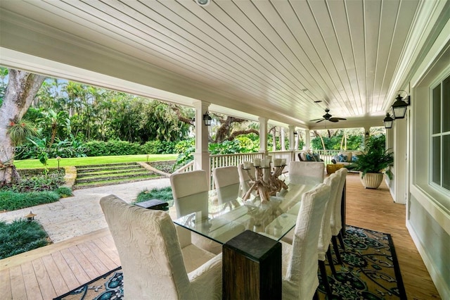 view of patio / terrace with ceiling fan