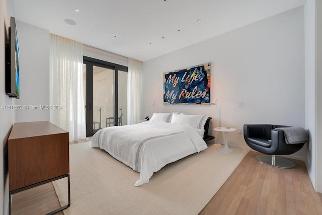 bedroom featuring light hardwood / wood-style flooring