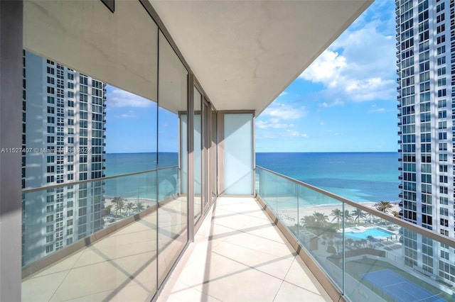 balcony with a water view