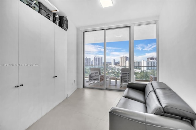 view of tiled living room