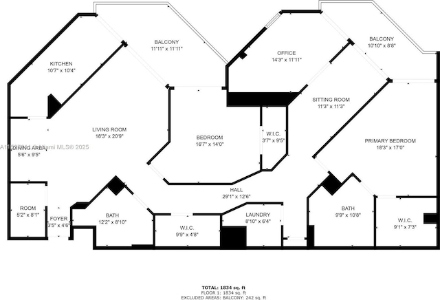 20185 E Country Club Dr Unit 202/203, Aventura, FL 33180 - view of home floor plan