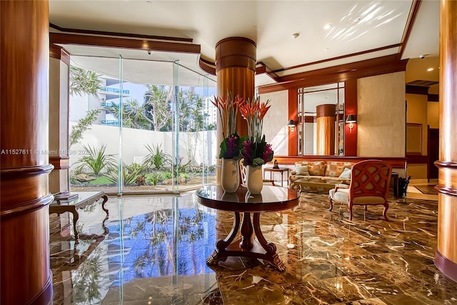 20185 E Country Club Dr Unit 202/203, Aventura, FL 33180 - lobby featuring floor to ceiling windows