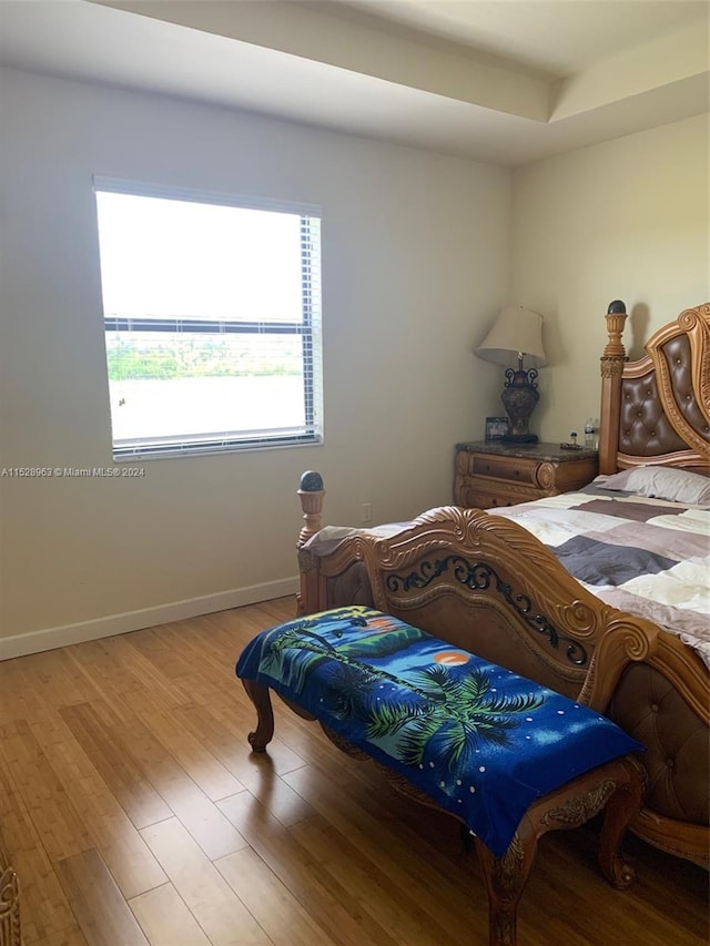 bedroom featuring light hardwood / wood-style floors