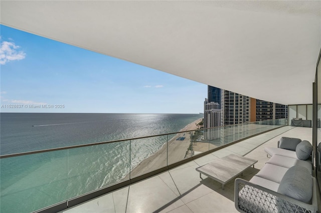 balcony with a water view