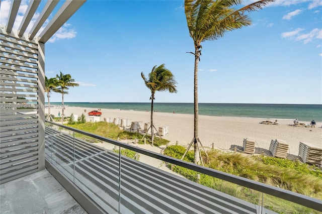 water view with a view of the beach