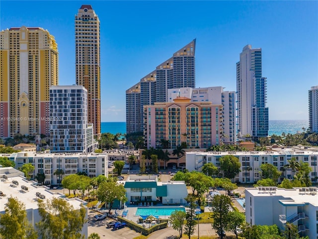 view of city featuring a water view