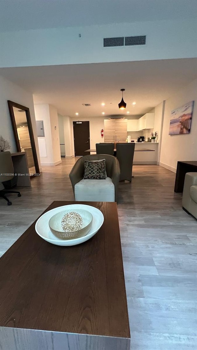 living room featuring hardwood / wood-style flooring