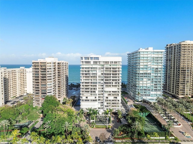 view of property with a water view