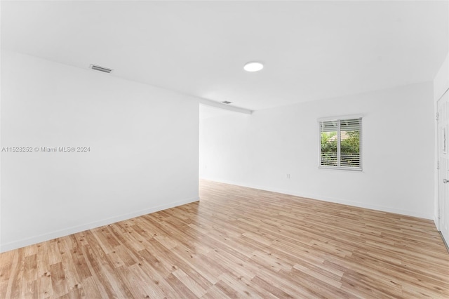 empty room featuring light wood-type flooring