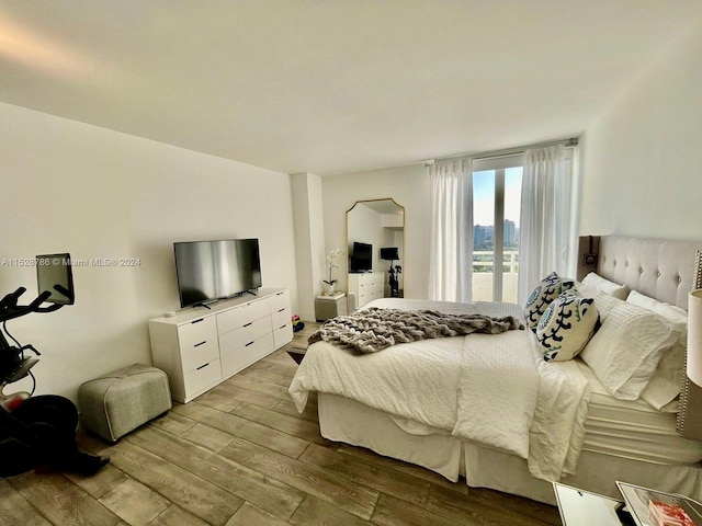 bedroom featuring light hardwood / wood-style flooring