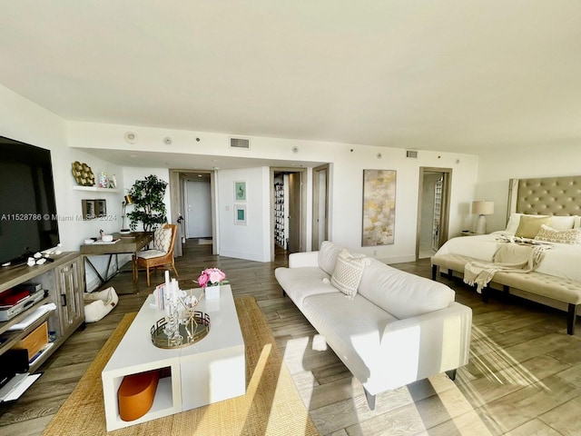 living room featuring hardwood / wood-style flooring