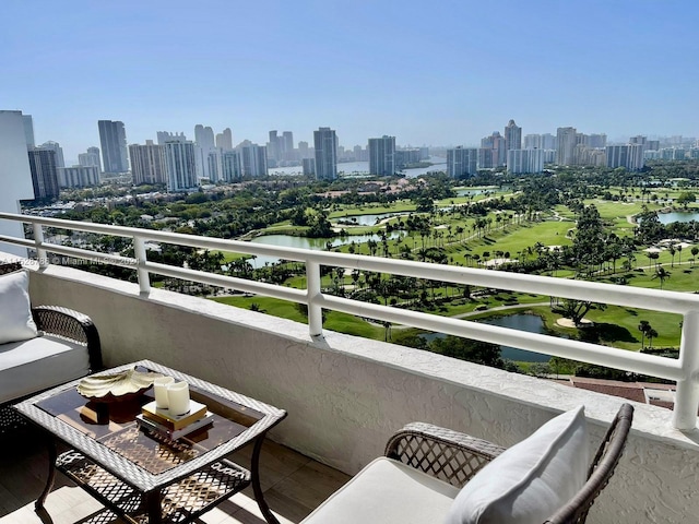 balcony with a water view