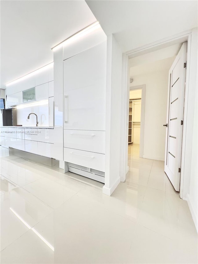 interior space with light tile flooring