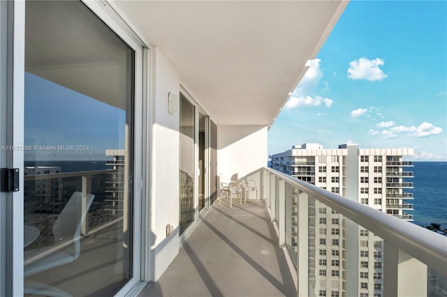 balcony with a water view