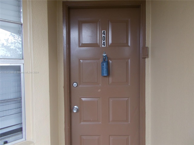 view of doorway to property