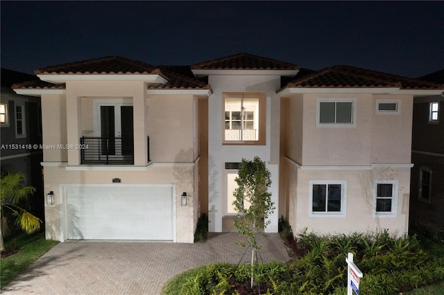 view of front of house with a garage